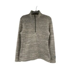 Kuhl Sweater Womens Large Pullover 1/4 Zip Knit Fleece Gray Long Sleeve 4210